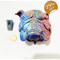 Multi Colour Bulldog Head With Wall Mount Made in the uk