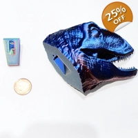 Multicoloured Velociraptor head With Wall Mount Made in the uk