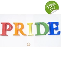 Large Multicolour Gay Pride Logo Set Freestanding Letters Uk Made