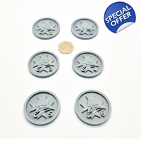 x6 Korps Armies Gas Mask Warhammer 40k Round Objective Markers Gaming