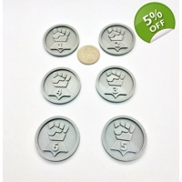 x6 Clenched Fist Warhammer 40k Objective Markers Gaming Crimson