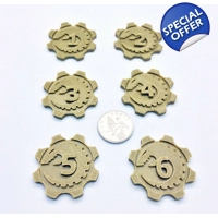 x6 GOLD Cog Spikey Embryo Objective Markers Gaming 40K UK MADE NEW