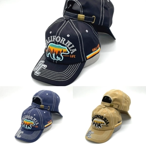 WASHED COTTON UNSTRUCTURED LOGO CAPS BEAR