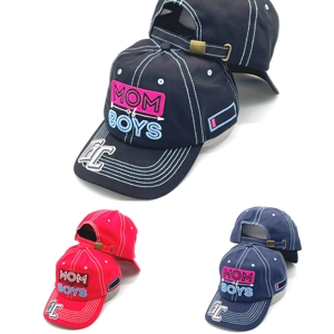 WASHED COTTON UNSTRUCTURED LOGO CAPS MOM