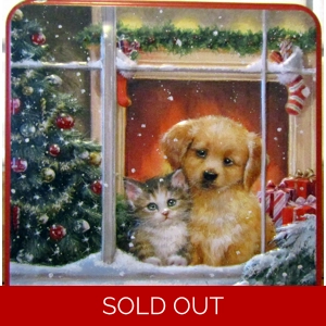 PUPPY N KITTEN CHRISTMAS TIN