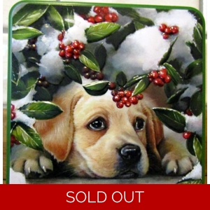 PUPPY WITH BERRIES TIN