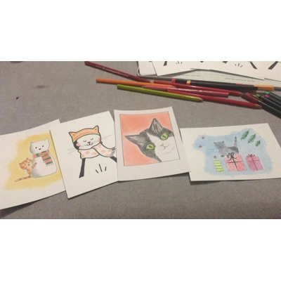 Set of 4 Christmas cards