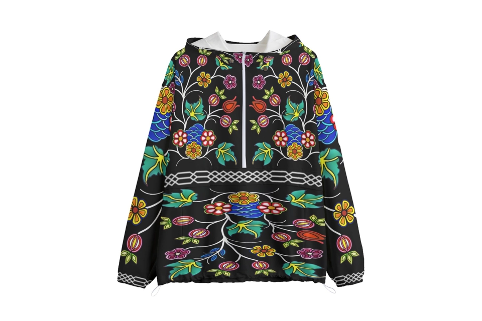 Ojibwe floral/otter track light weight pullover
