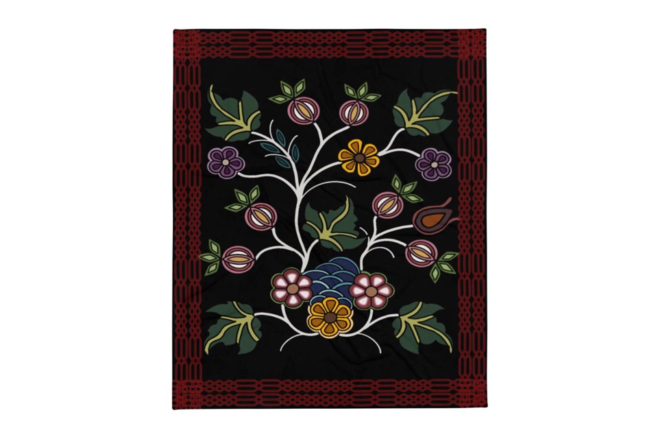 Otter tracks floral throw blanket (50”x60”)