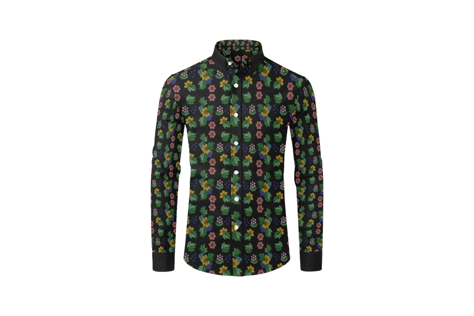 Ojibwe floral design button up
