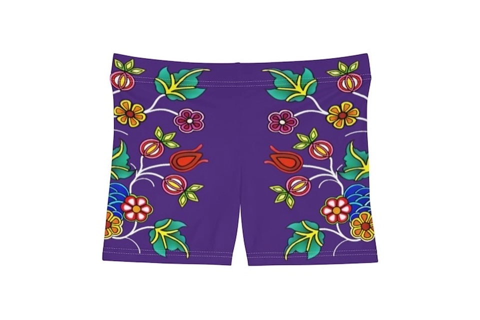 Ojibwe floral sport shorts