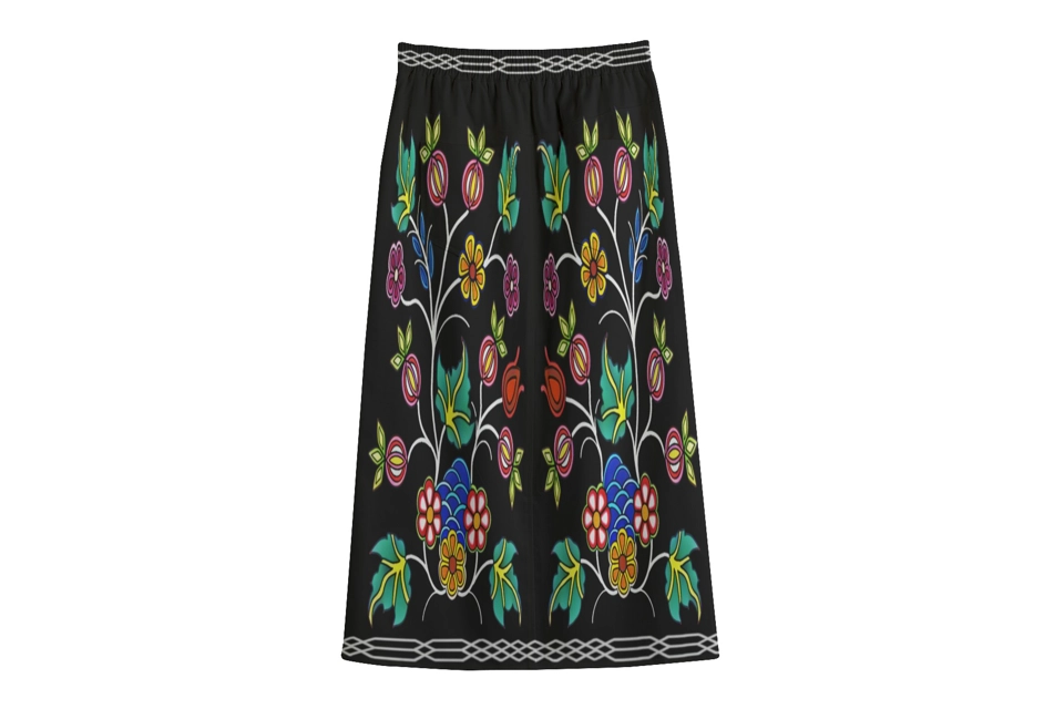 Organic cotton ojibwe floral skirt