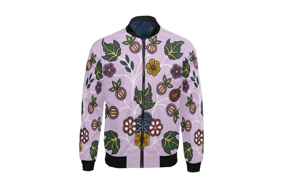 Lavender floral bomber