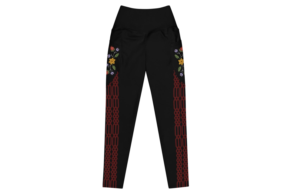 Otter track/ floral pocket leggings.