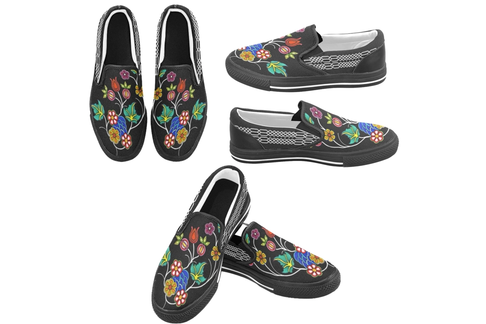 Kids floral/tracks slip in shoes