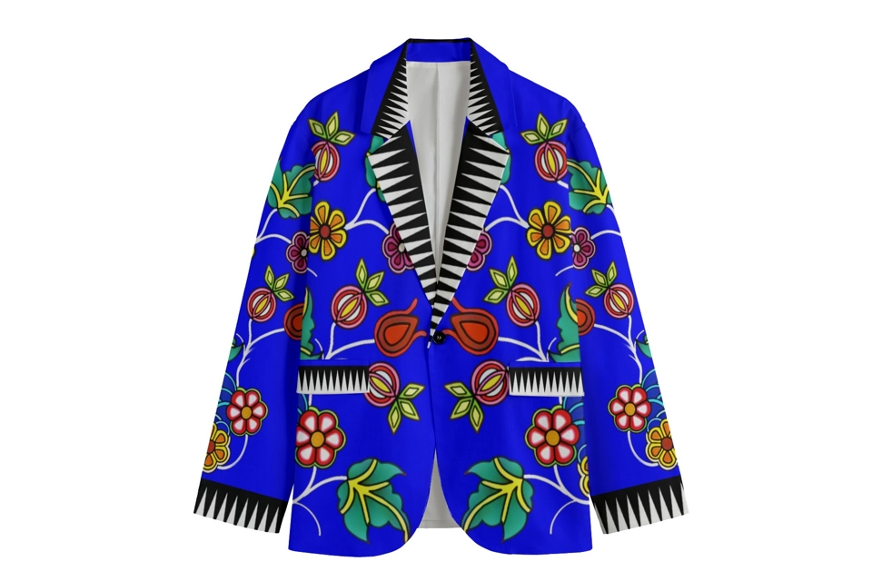 Ojibwe floral- Men’s lapel collar blazer