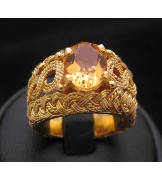 Gold Filigree Ring / Citrine