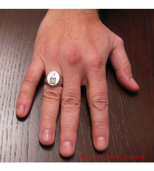 Solid Gold Custom Made Family Crest Antique Ring