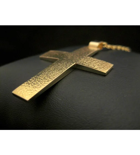 Hammered Gold Cross