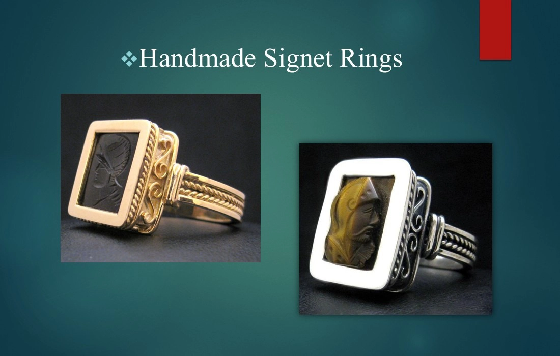 Handmade Signet Rings in Silver and Gold