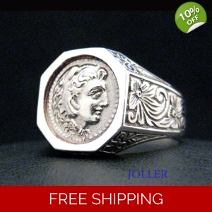 Alexander the Great as Hercules Octagon Ring