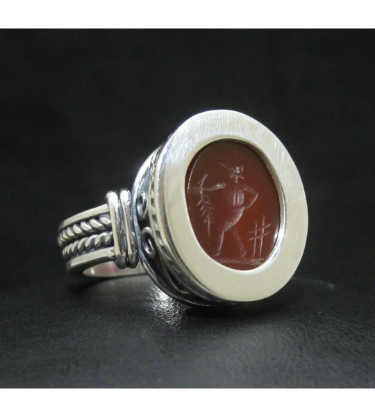 Antique Signet Ring God Hermes