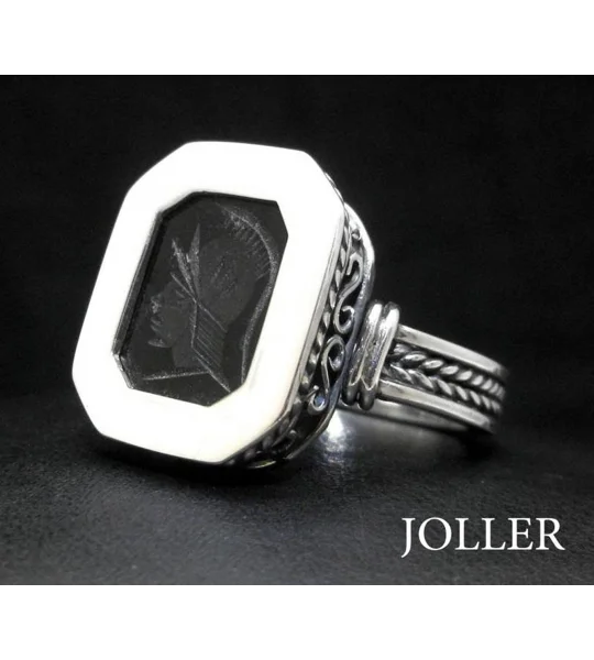 Roman Warrior Signet Ring - Onyx