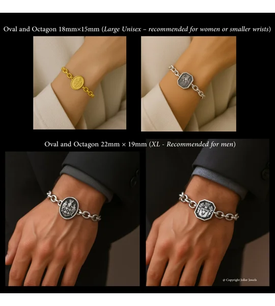 Bracelet Size Guide on wrist woman and man