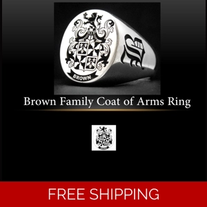 Brown Family Coat of Arms Ring