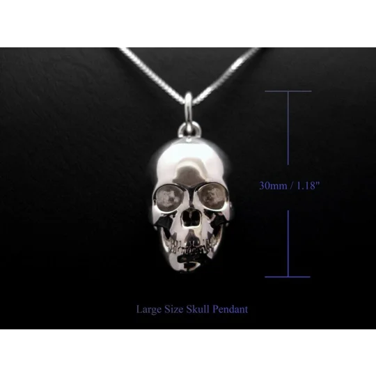 Silver Skull Pendant Platinum