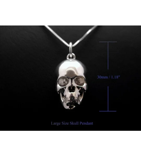 Silver Skull Pendant Platinum