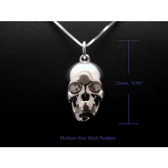 Silver Skull Pendant Platinum