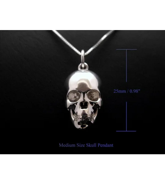 Silver Skull Pendant Platinum