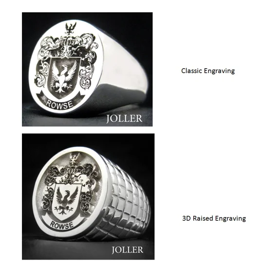 Classic vs Raised Engraving example