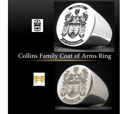 Collins Family Coat of Arms Ring
