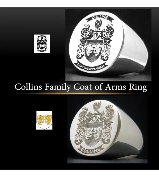 Collins Family Coat of Arms Ring