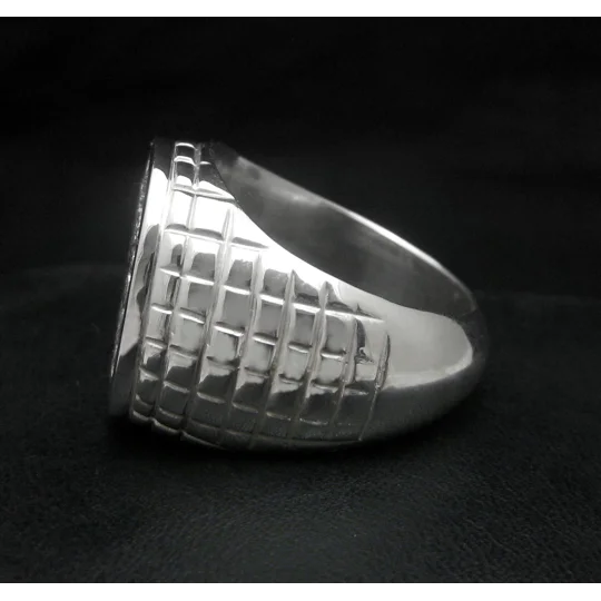 Custom Family Crest Ring Croco Pattern