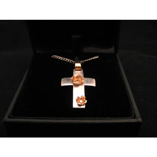 White Gold Diamond Cross Necklace