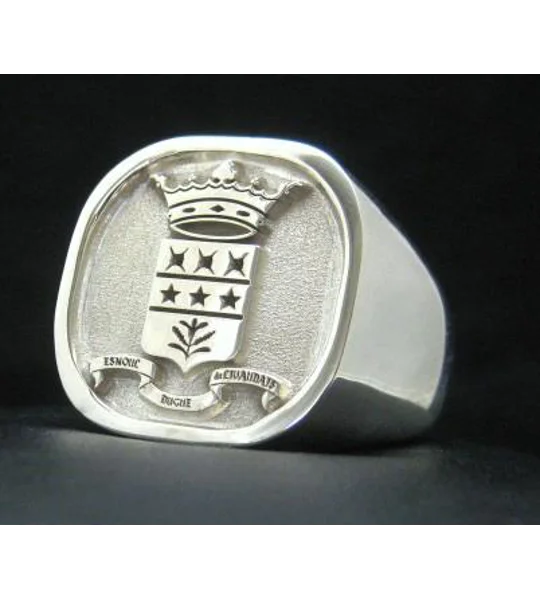 Custom Made Family Crest Cushion Ring