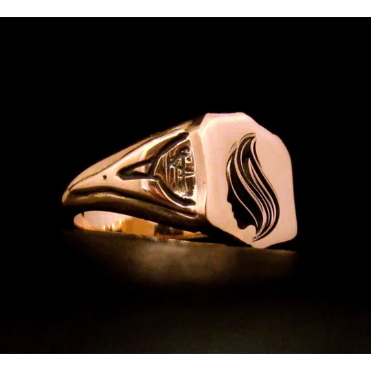 Solid Gold Custom Made Shield Ring