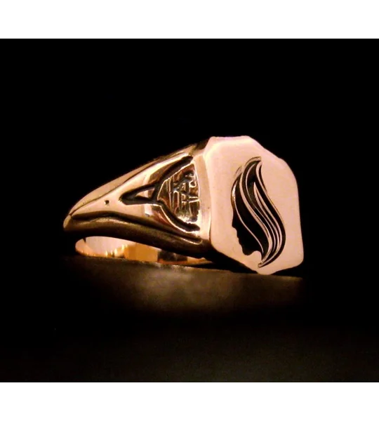 Solid Gold Custom Made Shield Ring
