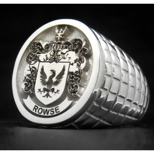 Custom Family Crest Ring Croco Pattern