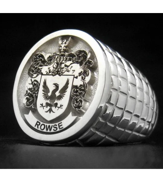 Custom Family Crest Ring Croco Pattern