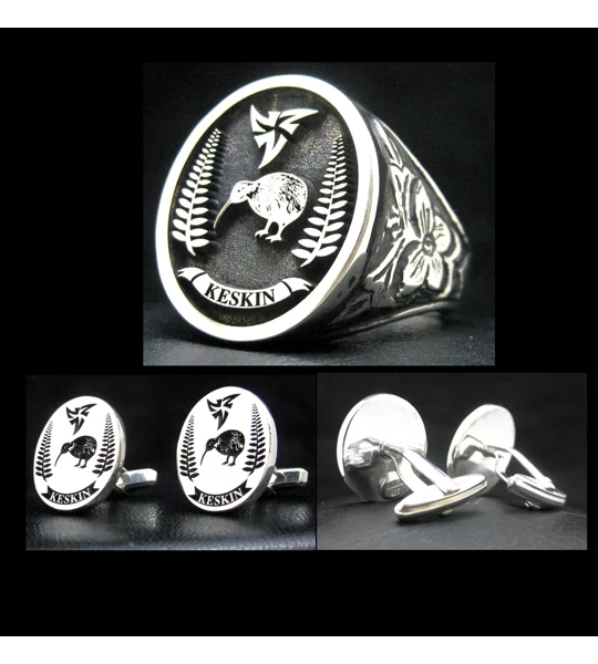 Custom Wedding Ring and Cufflinks for Groom