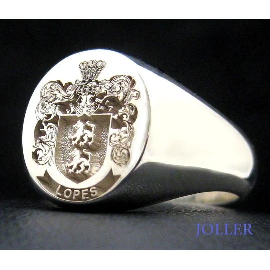 Family Coat of Arms Ring Custom Engraved