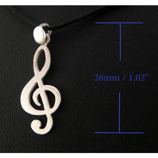 Music Pendant Treble Clef Note - Handmade