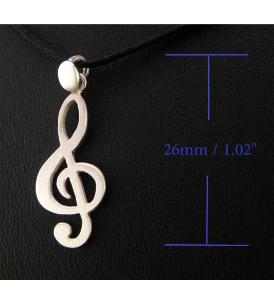 Music Pendant Treble Clef Note - Handmade