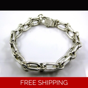 Mens Silver Bracelet - Handmade