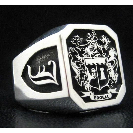 Custom Made Family Crest Octagon Ring