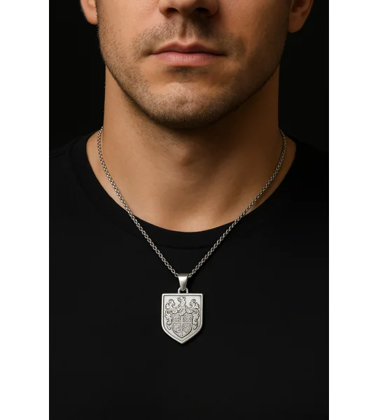 engraved silver family crest jewelry